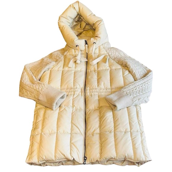 Rachel Zoe Cream Puffer Jacket with Hood - Picture 1 of 6